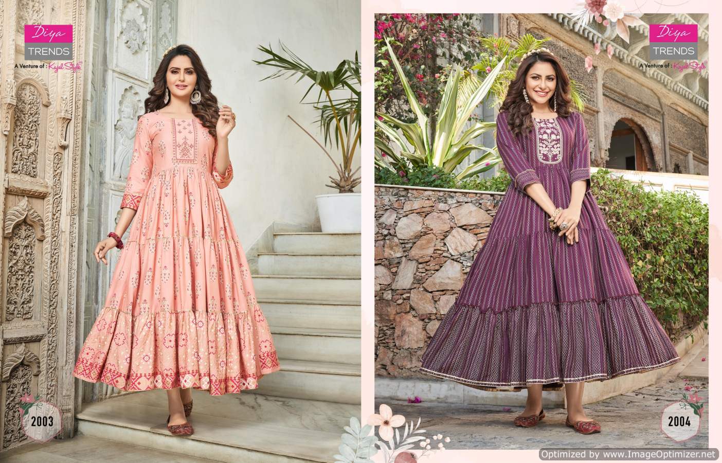 Groom 2 Festive Wear Designer Cotton Heavy Long Anarkali Kurti Collection